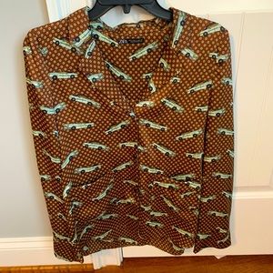 Zara - vintage looking button-up blouse - SIZE M